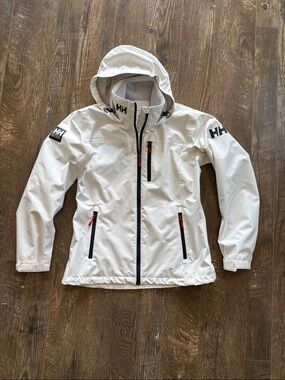 Helly Hansen Crew 2.0 Hooded Jacket Women’s Medium White w/Black Trim